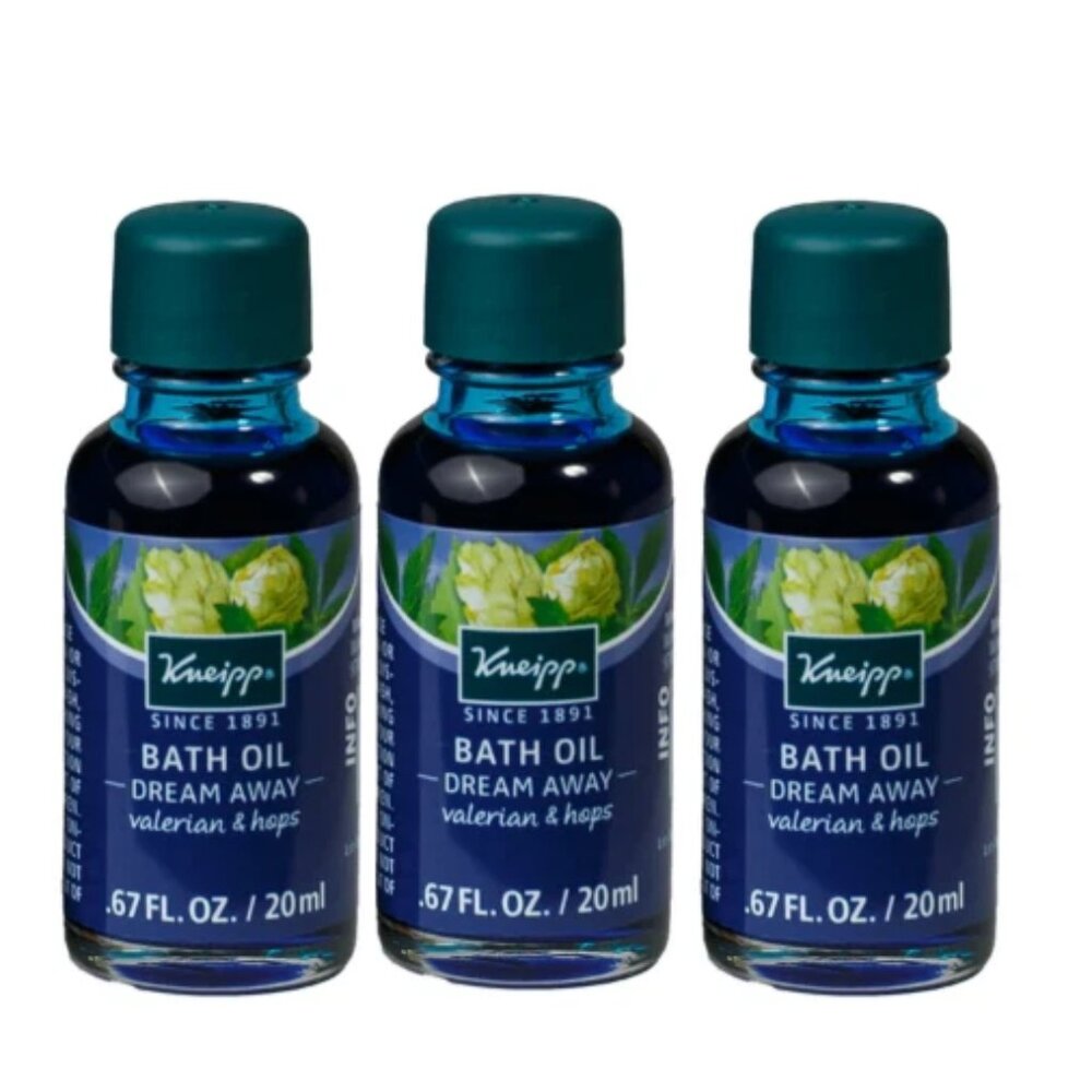 ( 3 ) Kneipp Bath Oil, Dream Away Valerian & Hops, 0.67 fl. oz - NEW